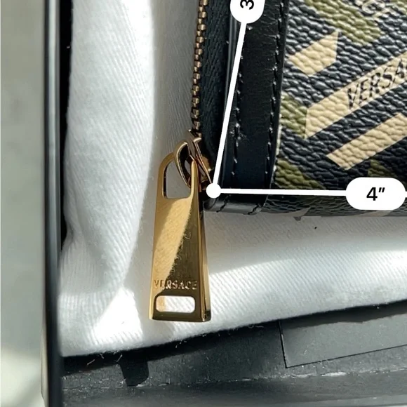 NEW VERSACE Le Greca Modular Signature Coated Canvas Wallet - Picture 8 of 12